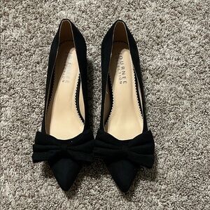 Journee Collection Black Bow Heels